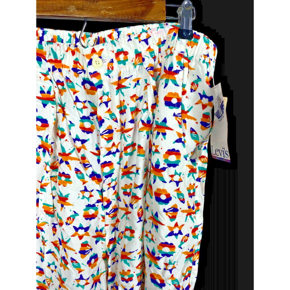 Levis x Dockers Shorts Vintage NEW 1980s Size 2XL Mens White Tropical Rainbow - Picture 6 of 14